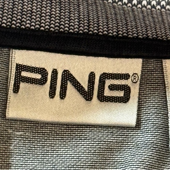PING Polo Shirt Short Sleeve Mens Large Gray Mercerized Combed Cotton Logo Golf - Picture 9 of 9